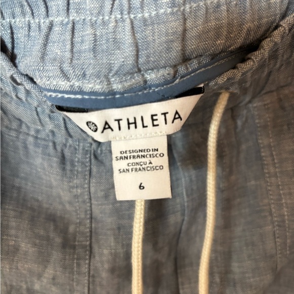 Athleta Chambray Blue Relaxed Drawstring Jogger Pants - Picture 3 of 6